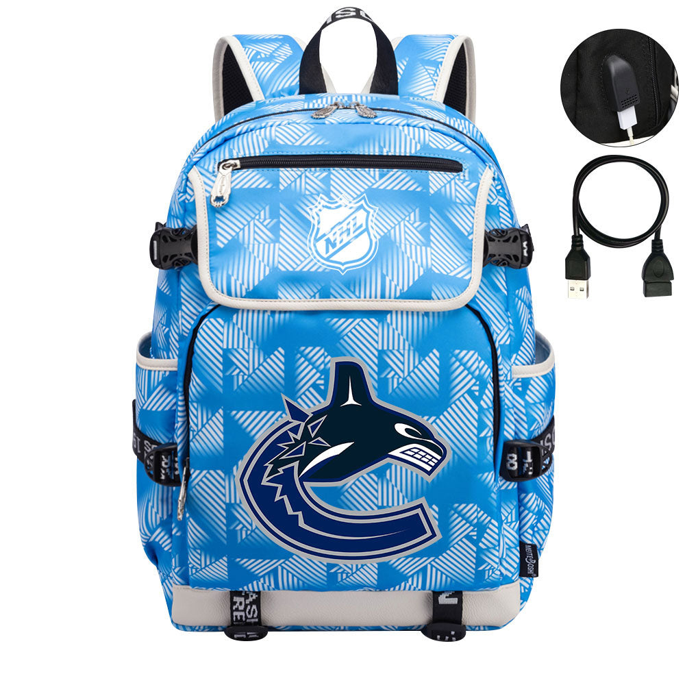 Vancouver Canucks Hockey League Backpack School Notebook Travel Bag