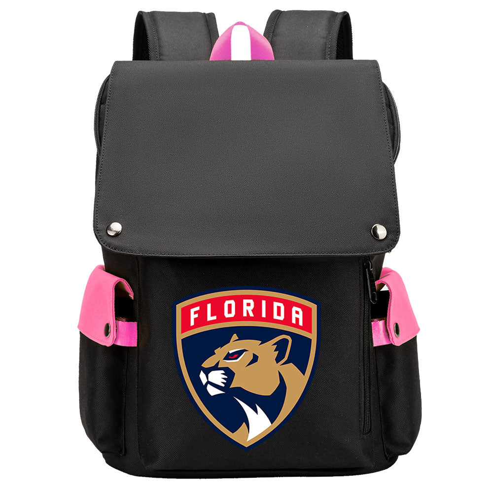 Florida Panthers Hockey Team School Backpack Oxford Laptop Bag