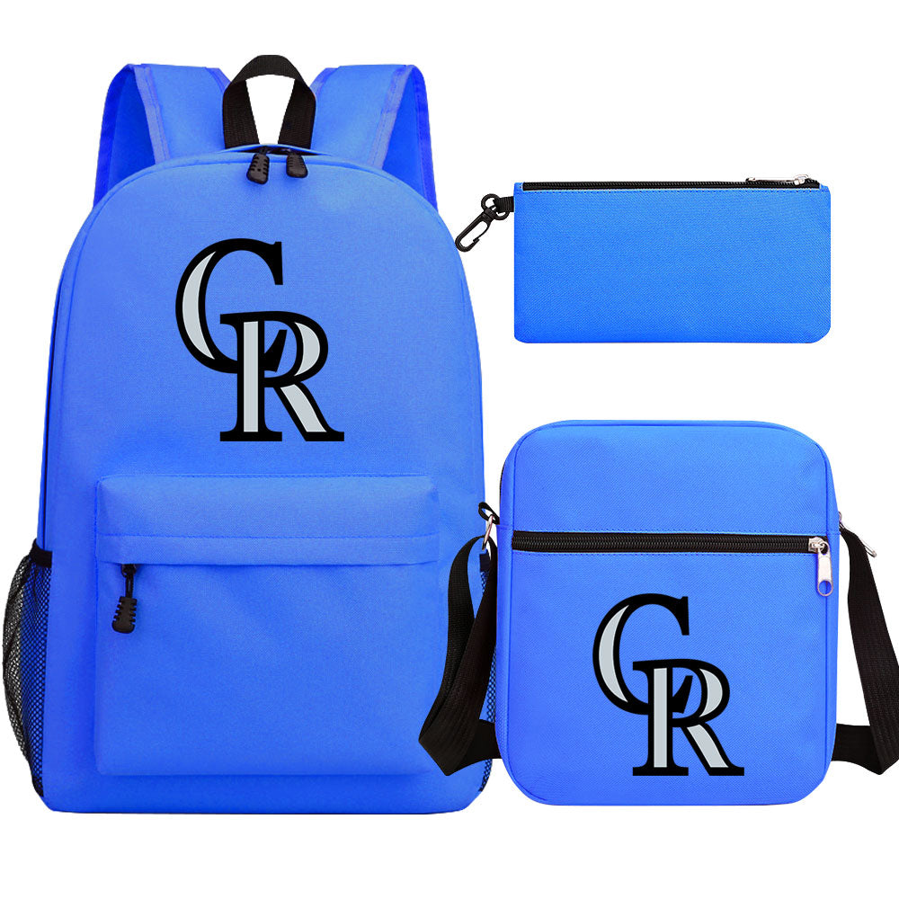Colorado Rockies Baseball School Backpack Shoulder Bag Pencil Bags 3pcs Set