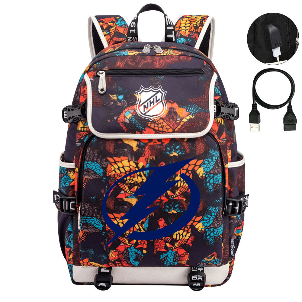 Tampa Bay Lightning Hockey League Backpack School Notebook Travel Bag