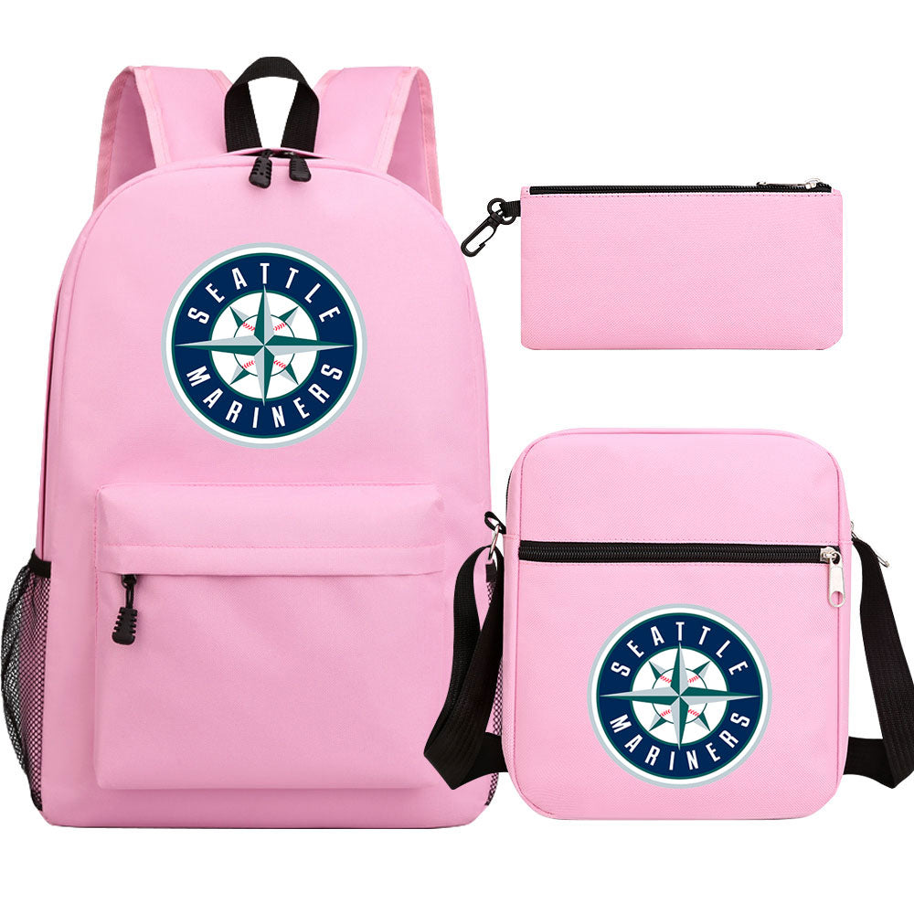 Seattle Mariners Baseball School Backpack Shoulder Bag Pencil Bags 3pcs Set