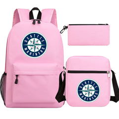 Seattle Mariners Baseball School Backpack Shoulder Bag Pencil Bags 3pcs Set