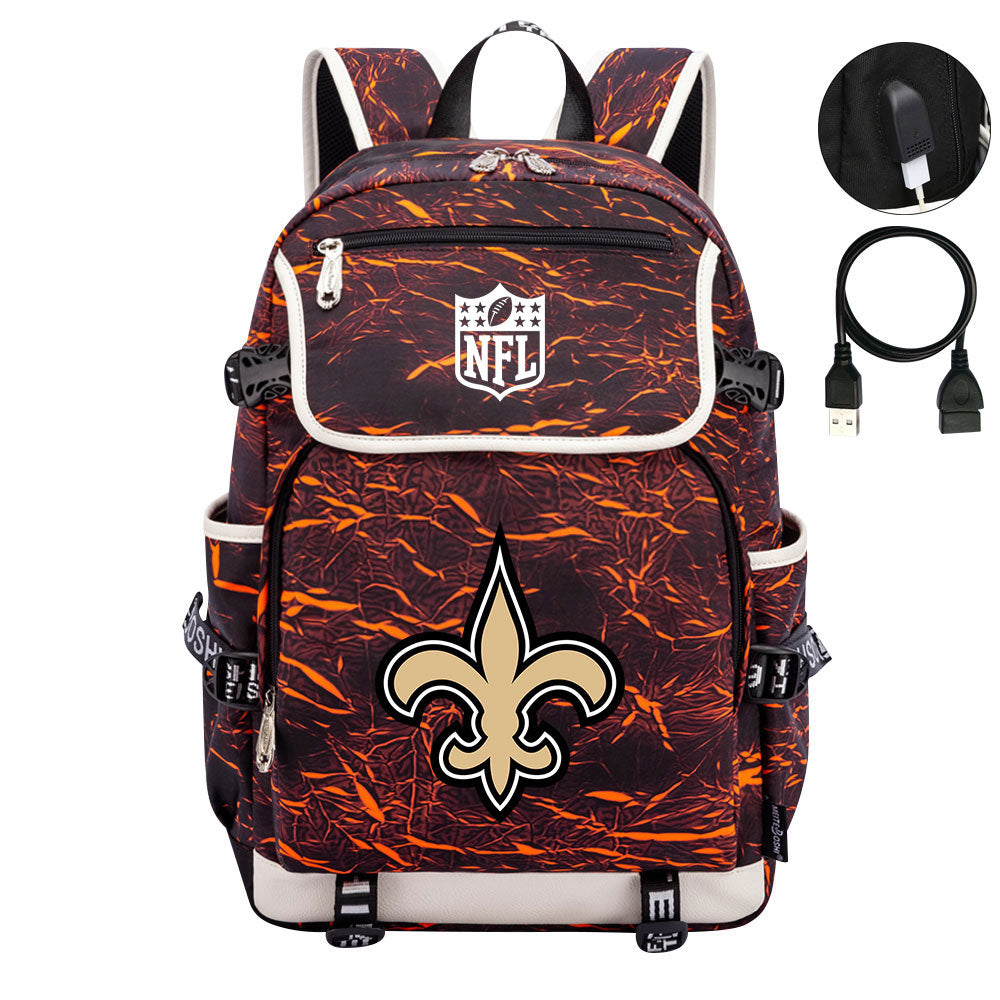 New Orleans Saints Football Rugby Backpack School Notebook Travel Bags