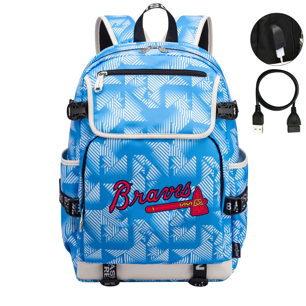 Atlanta Braves Backpack School Notebook Travel Bags