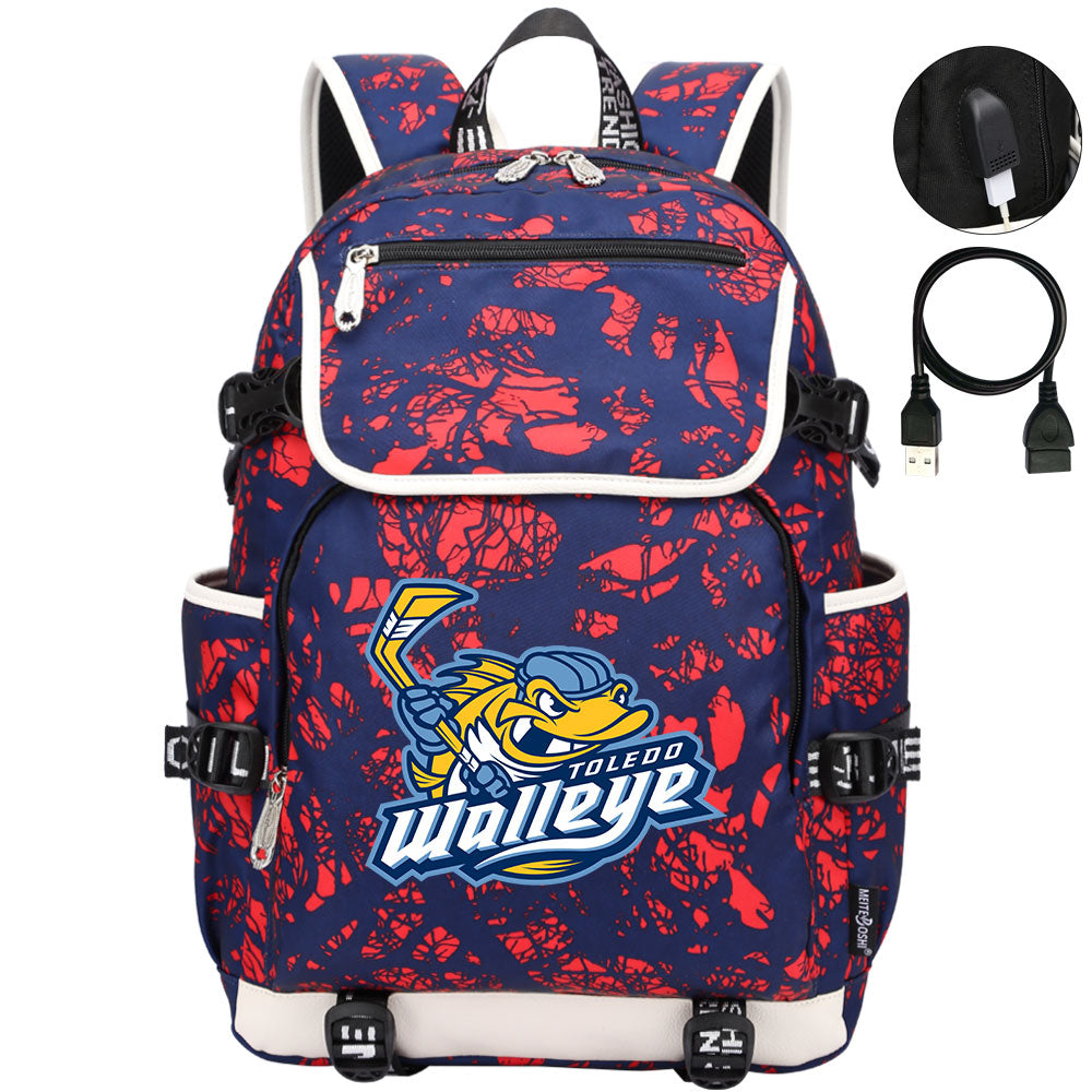 Toledo Walleye Hockey League Backpack School Notebook Travel Bag