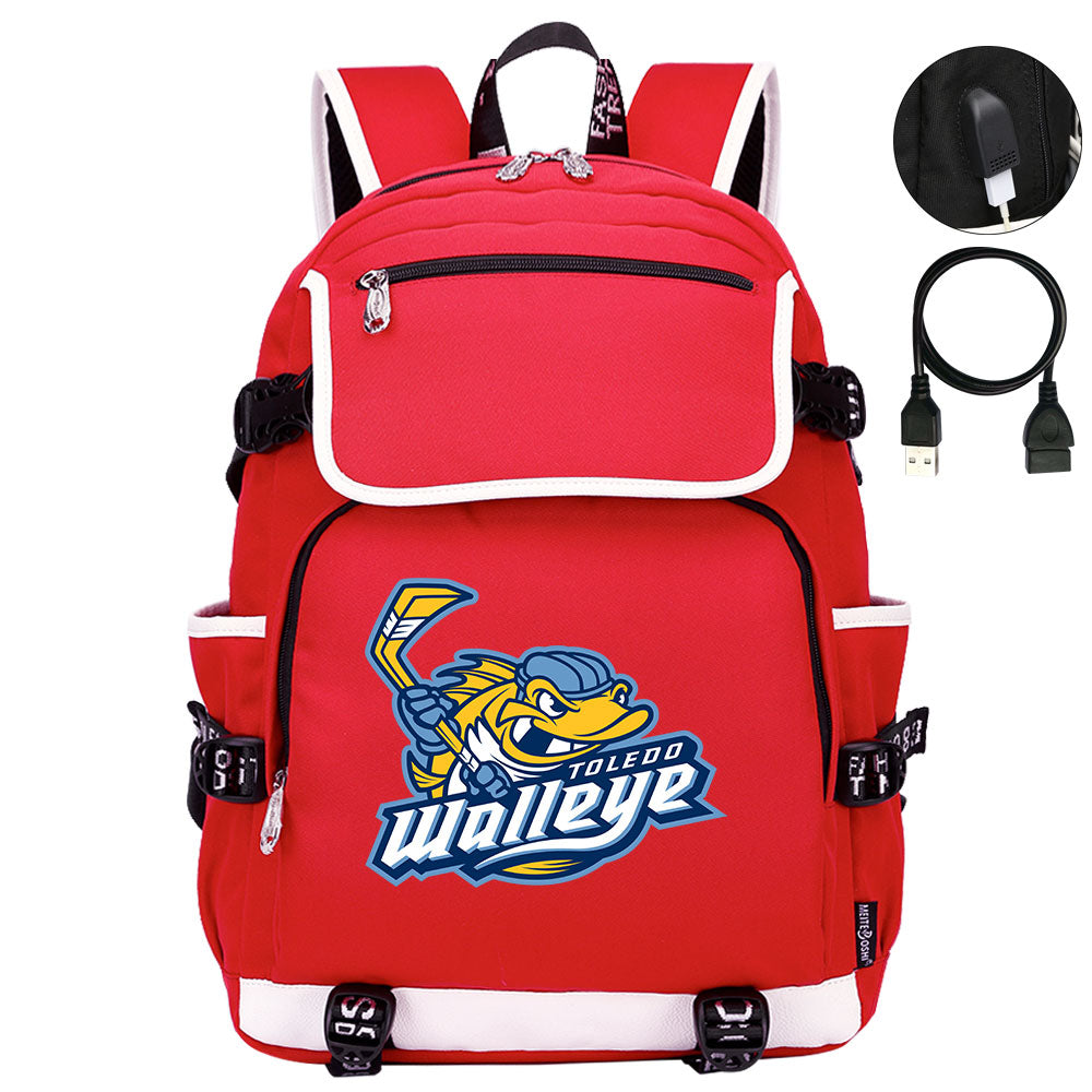 Toledo Walleye Hockey League Backpack School Notebook Travel Bag