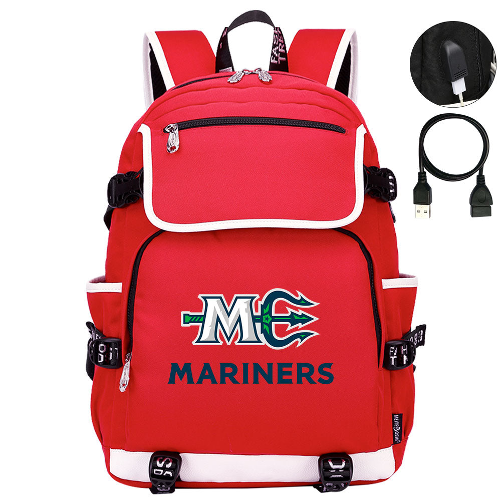 Maine Mariners Hockey League Backpack School Notebook Travel Bag