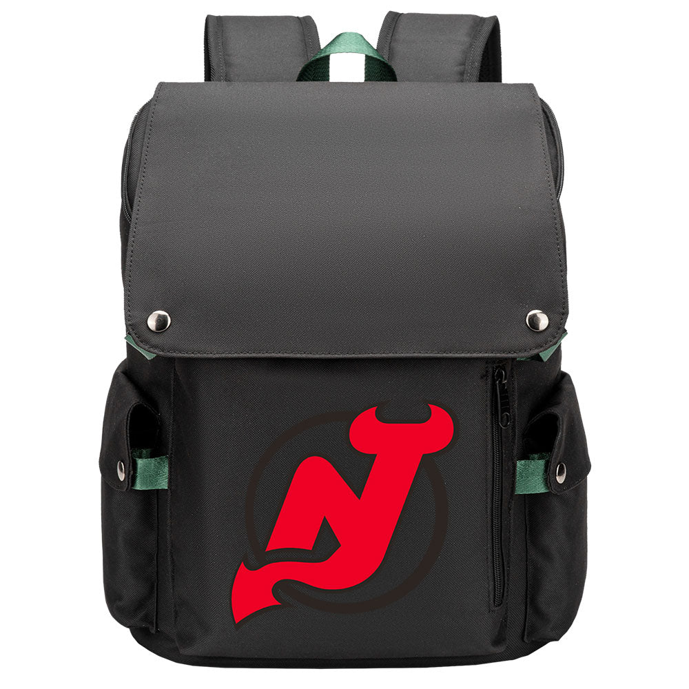 New Jersey Devils Hockey Team School Backpack Oxford Laptop Bag