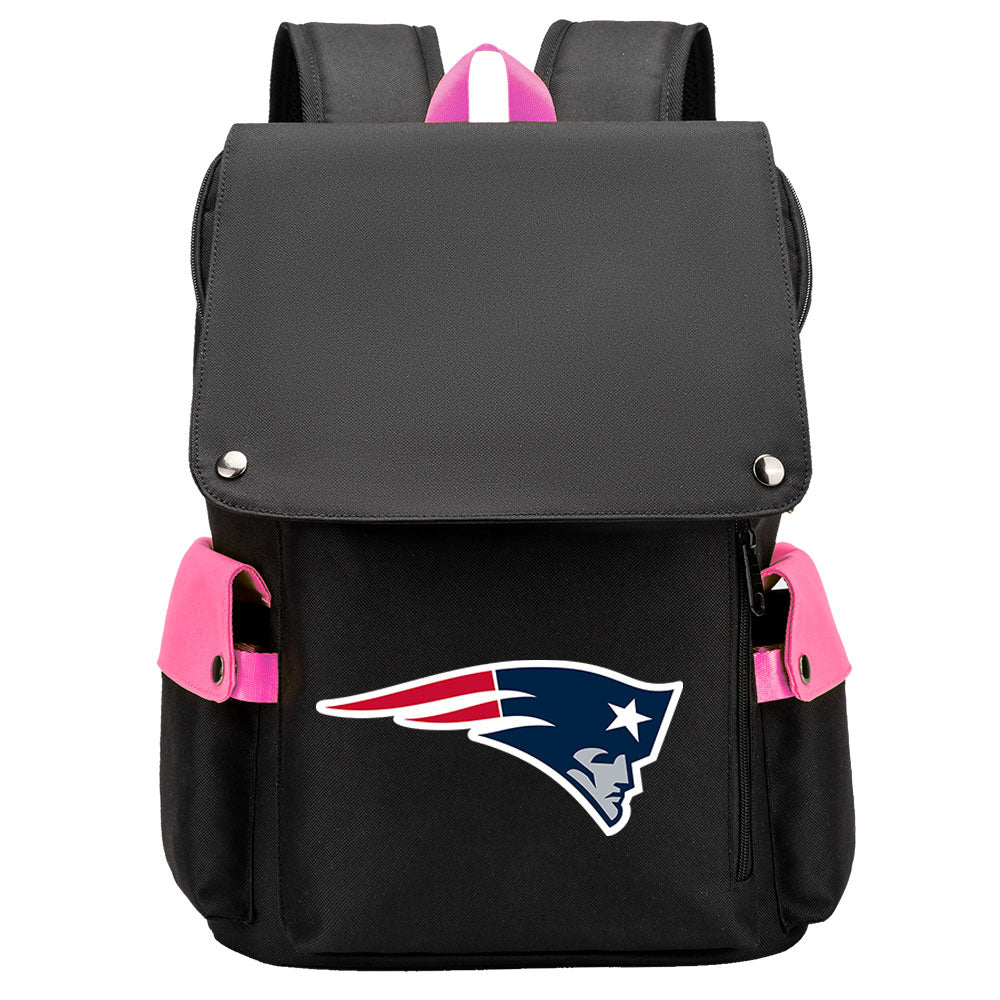 New England Patriots Football Team Rugby Laptop Backpack Oxford School Bag
