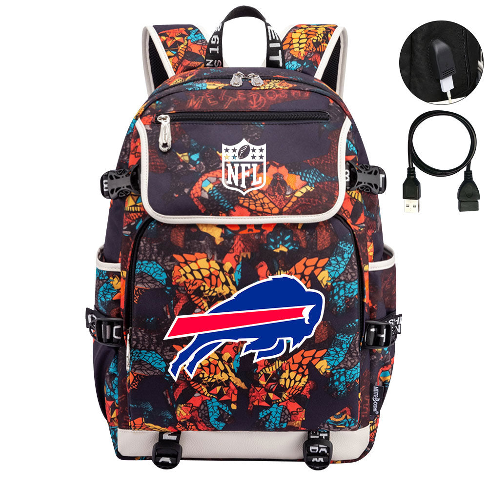Buffalo Bills Football Team Rugby Backpack School Notebook Travel Bag