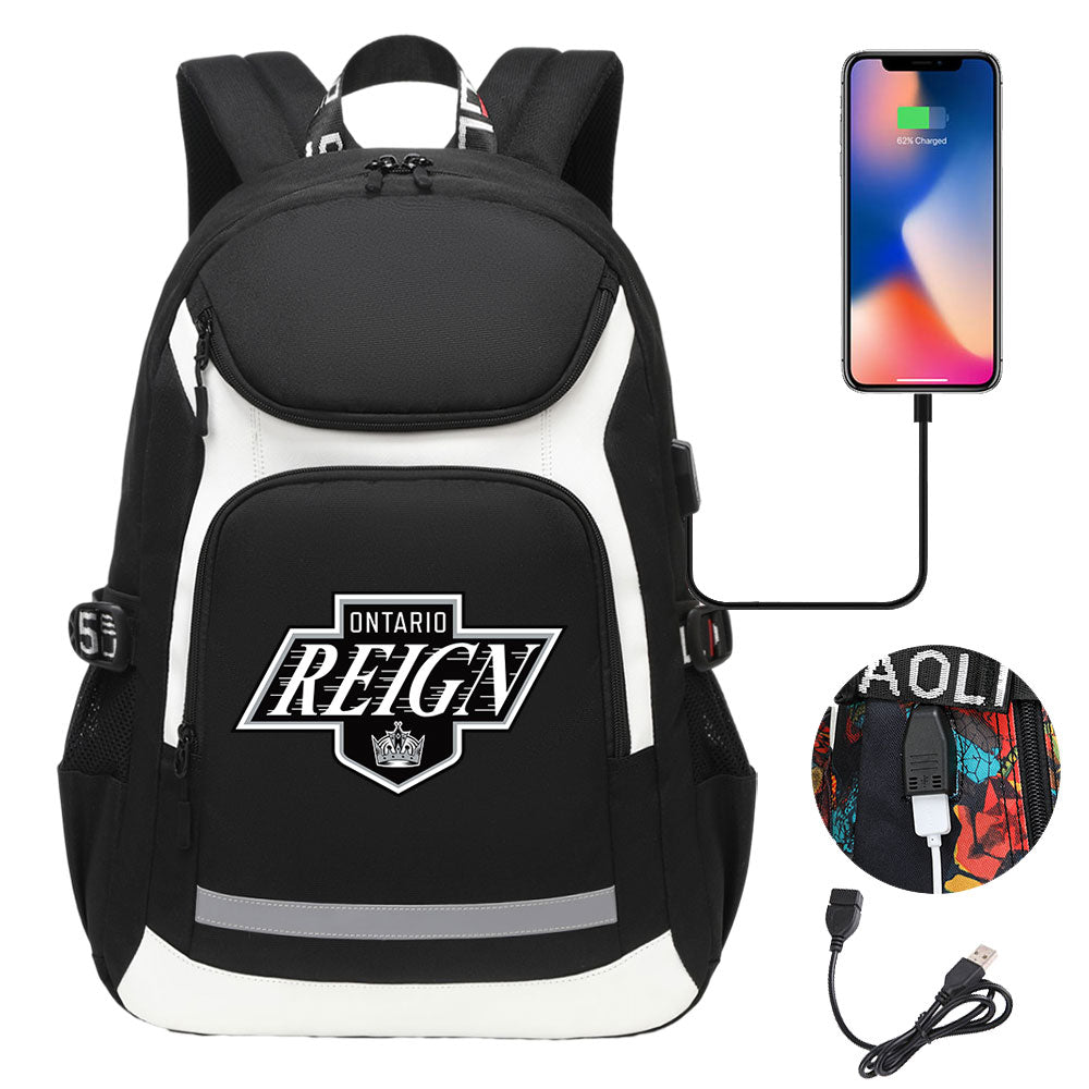 Ontario Reign Backpack School Notebook Travel Bags With USB