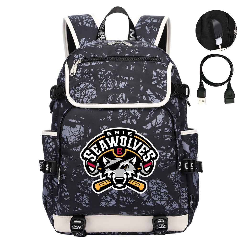 Erie SeaWolves Backpack School Notebook Travel Bags