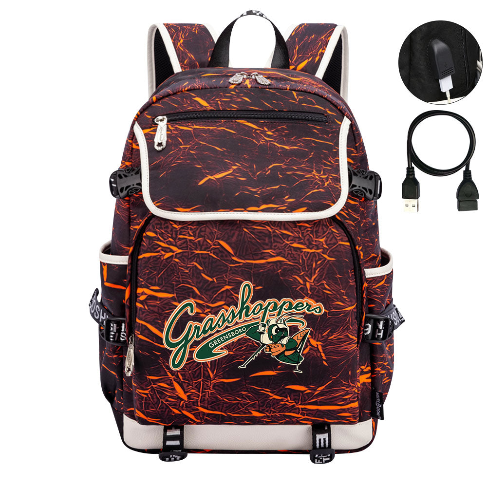 Greensboro Grasshoppers Backpack School Notebook Travel Bags