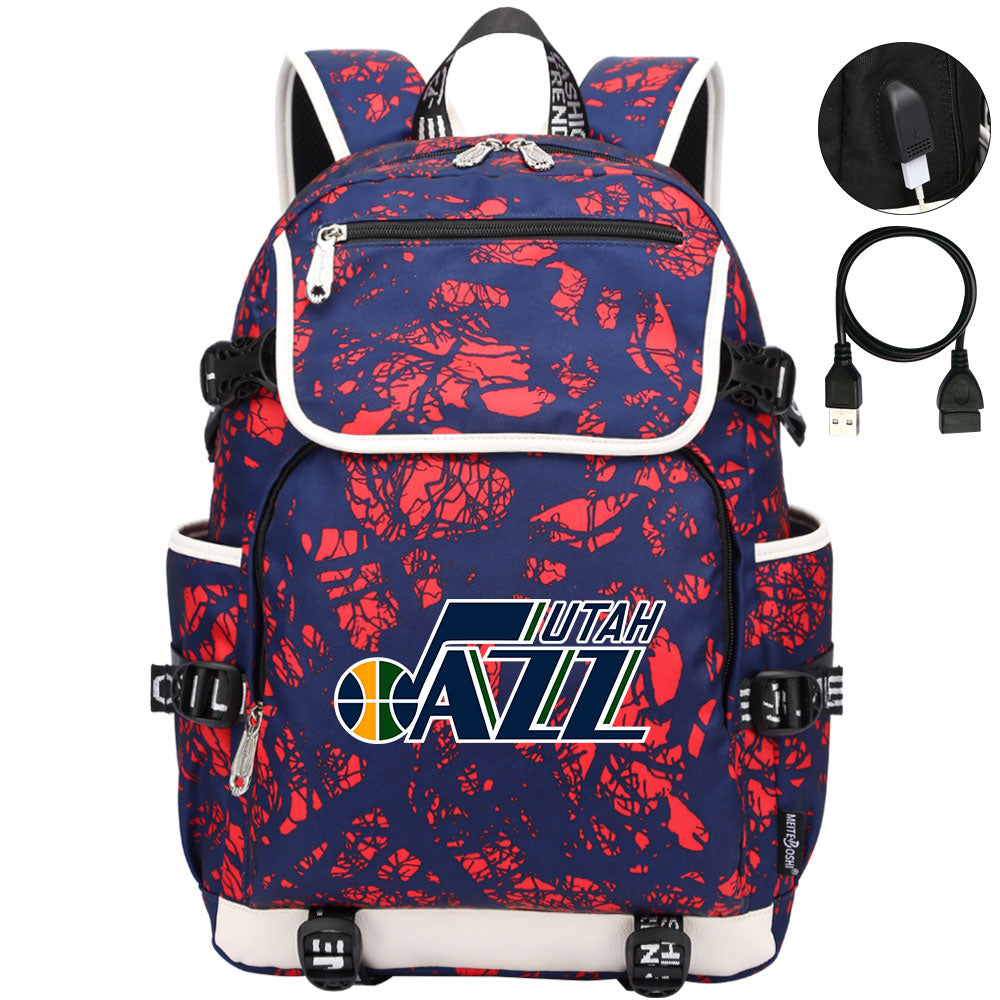 Utah Jazz Backpack School Notebook Travel Bags