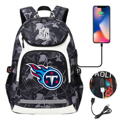 Tennessee Titans Football Rugby Backpack School Notebook Travel Bags With USB