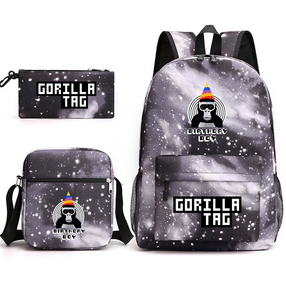 Gorilla Tag School Backpack Shoulder Bag Pencil Bags 3pcs Set