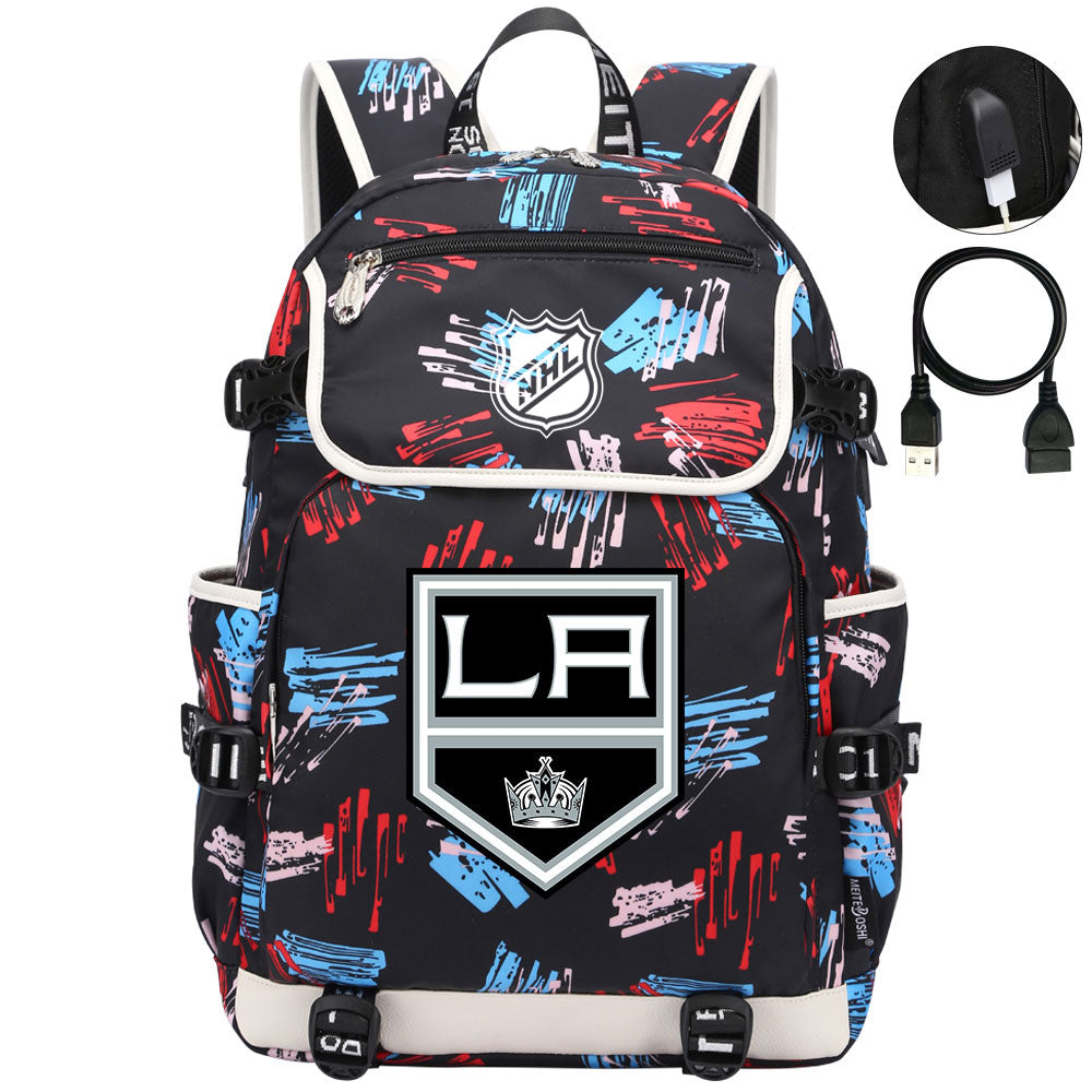 Los Angeles Kings Hockey League Backpack School Notebook Travel Bag