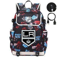 Los Angeles Kings Hockey League Backpack School Notebook Travel Bag