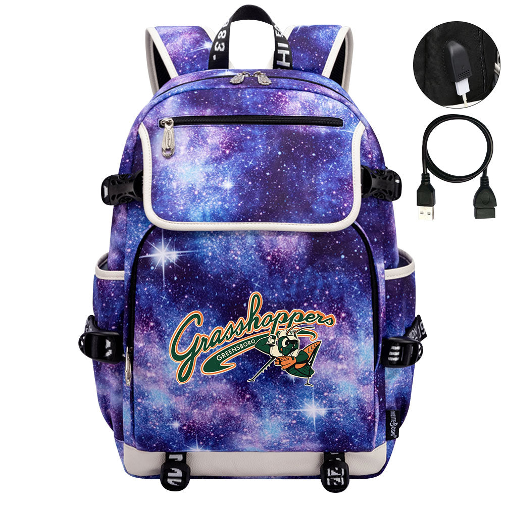 Greensboro Grasshoppers Backpack School Notebook Travel Bags