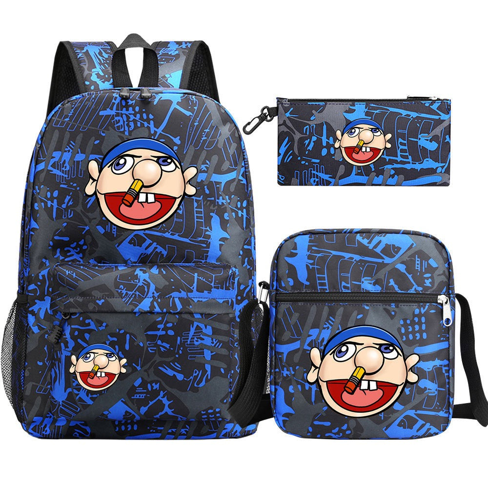 Jeffy School Backpack Shoulder Bag Pencil Bags 3pcs Set
