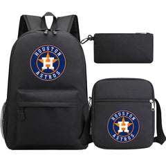 Houston Astros Baseball School Backpack Shoulder Bag Pencil Bags 3pcs Set