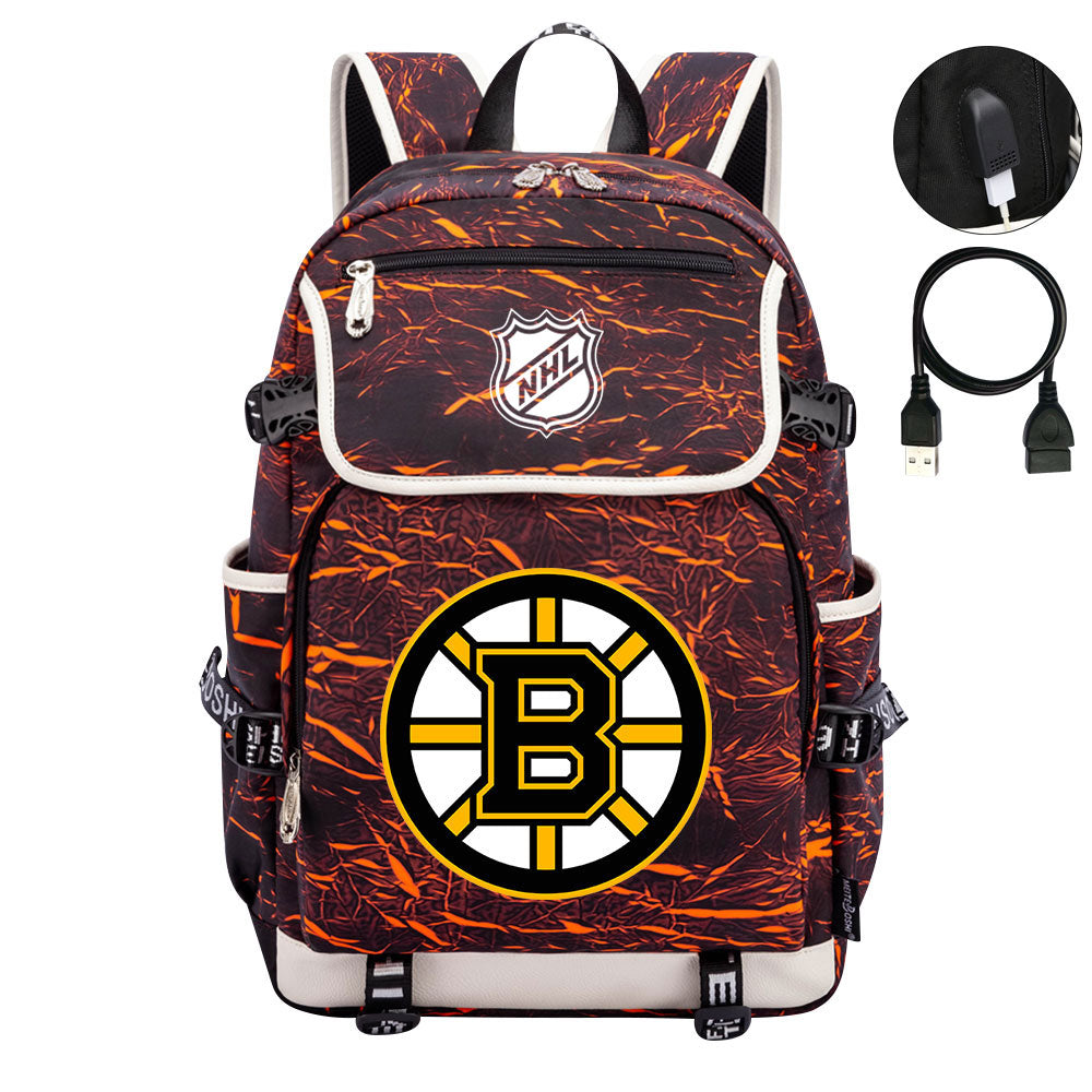 Boston Bruins Hockey League Backpack School Notebook Travel Bags