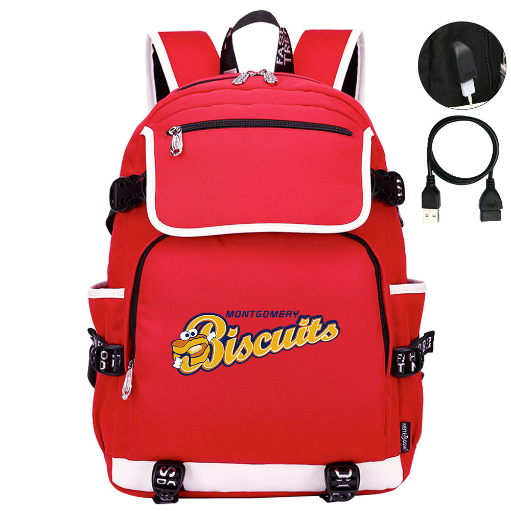 Montgomery Biscuits Backpack School Notebook Travel Bags