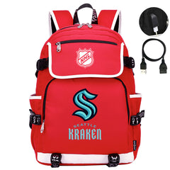 Seattle Kraken Hockey League Backpack School Notebook Travel Bags