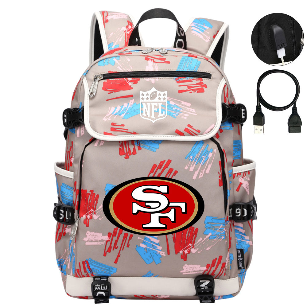 San Francisco 49ers Football Rugby Backpack School Notebook Travel Bags