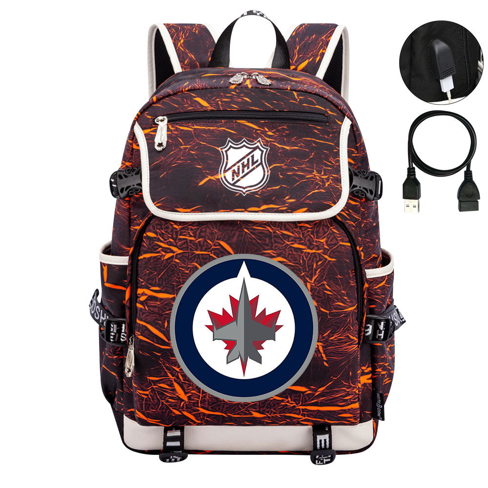 Winnipeg Jets Hockey League Backpack School Notebook Travel Bag
