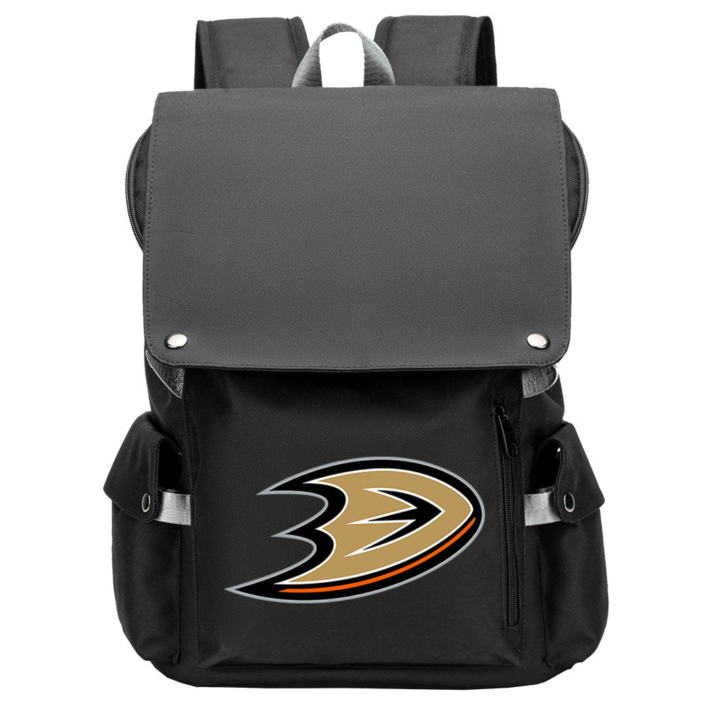 Anaheim Ducks Hockey Team Laptop Backpack Oxford School Bag