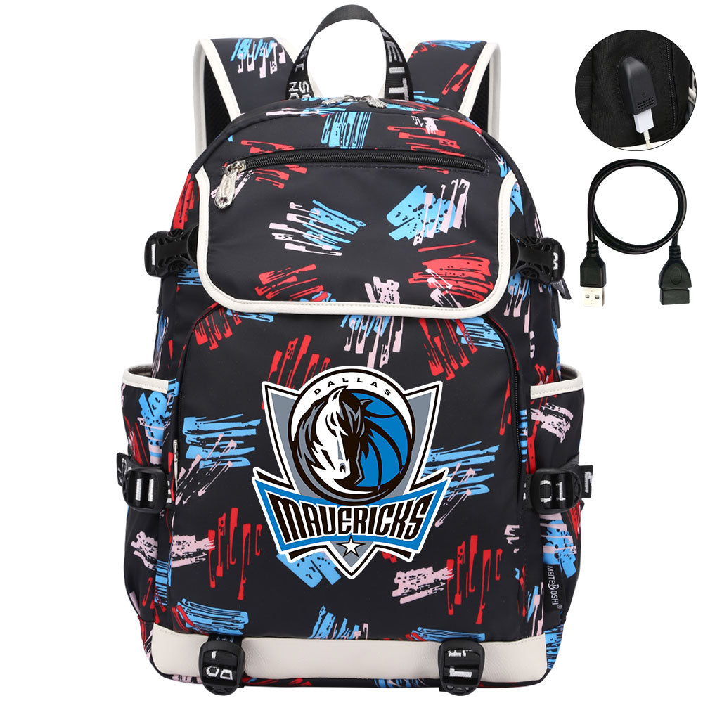Dallas Mavericks Backpack School Notebook Travel Bags