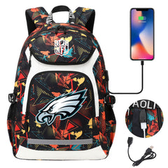 Philadelphia Eagles Football Rugby Backpack School Notebook Travel Bags With USB