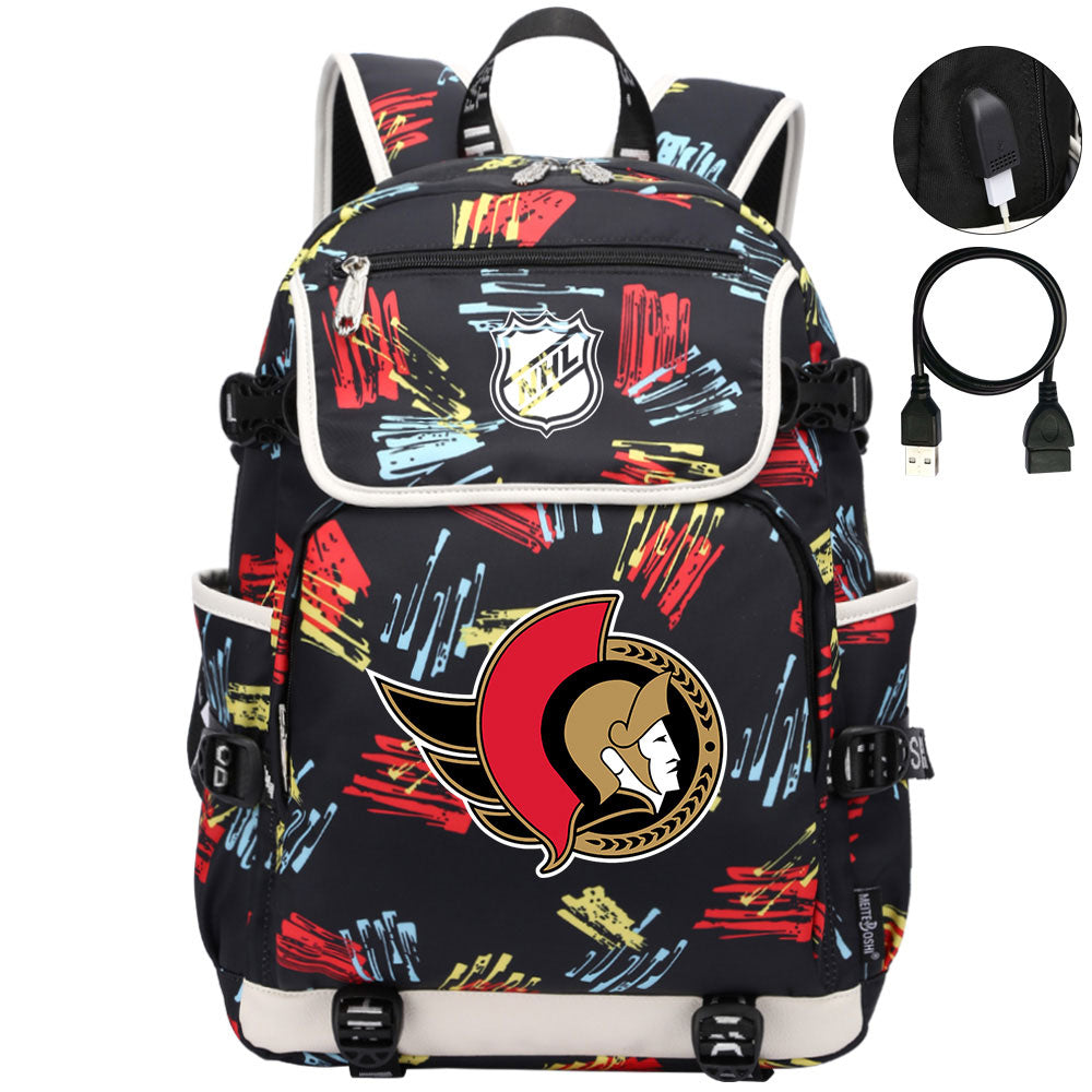 Ottawa Senators Hockey League Backpack School Notebook Travel Bags