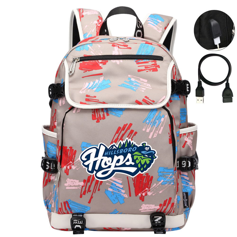 Hillsboro Hops Backpack School Notebook Travel Bags