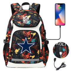Dallas Cowboys Football Rugby Backpack School Notebook Travel Bags With USB
