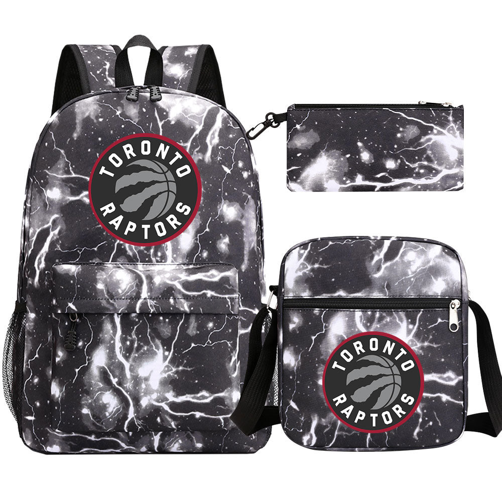 Toronto Raptors Basketball School Backpack Shoulder Bag Pencil Bags 3pcs Set