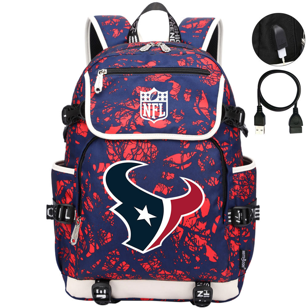 Houston Texans Hockey League Backpack School Notebook Travel Bag