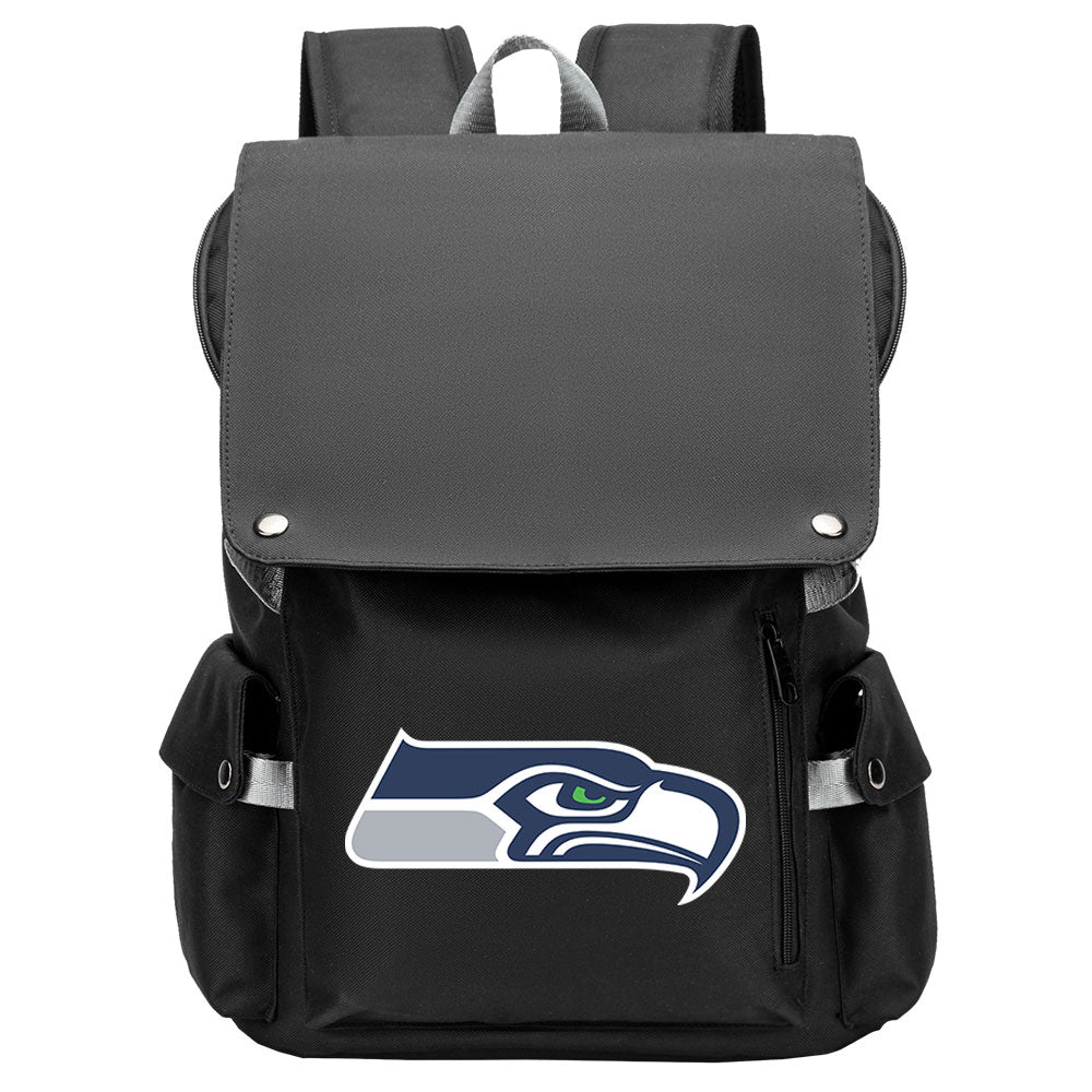 Seattle Seahawks Football Team Rugby Laptop Backpack Oxford School Bag