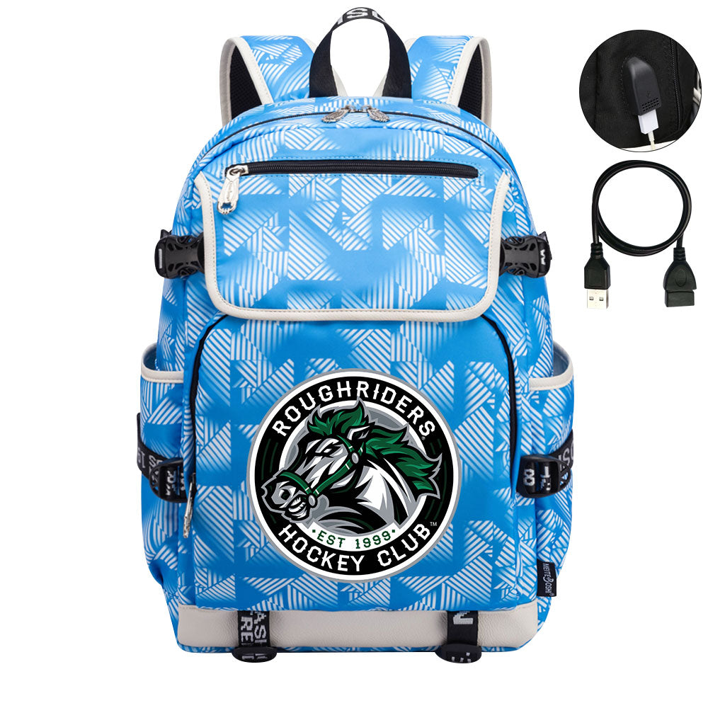 Roughriders Hockey League Backpack School Notebook Travel Bag