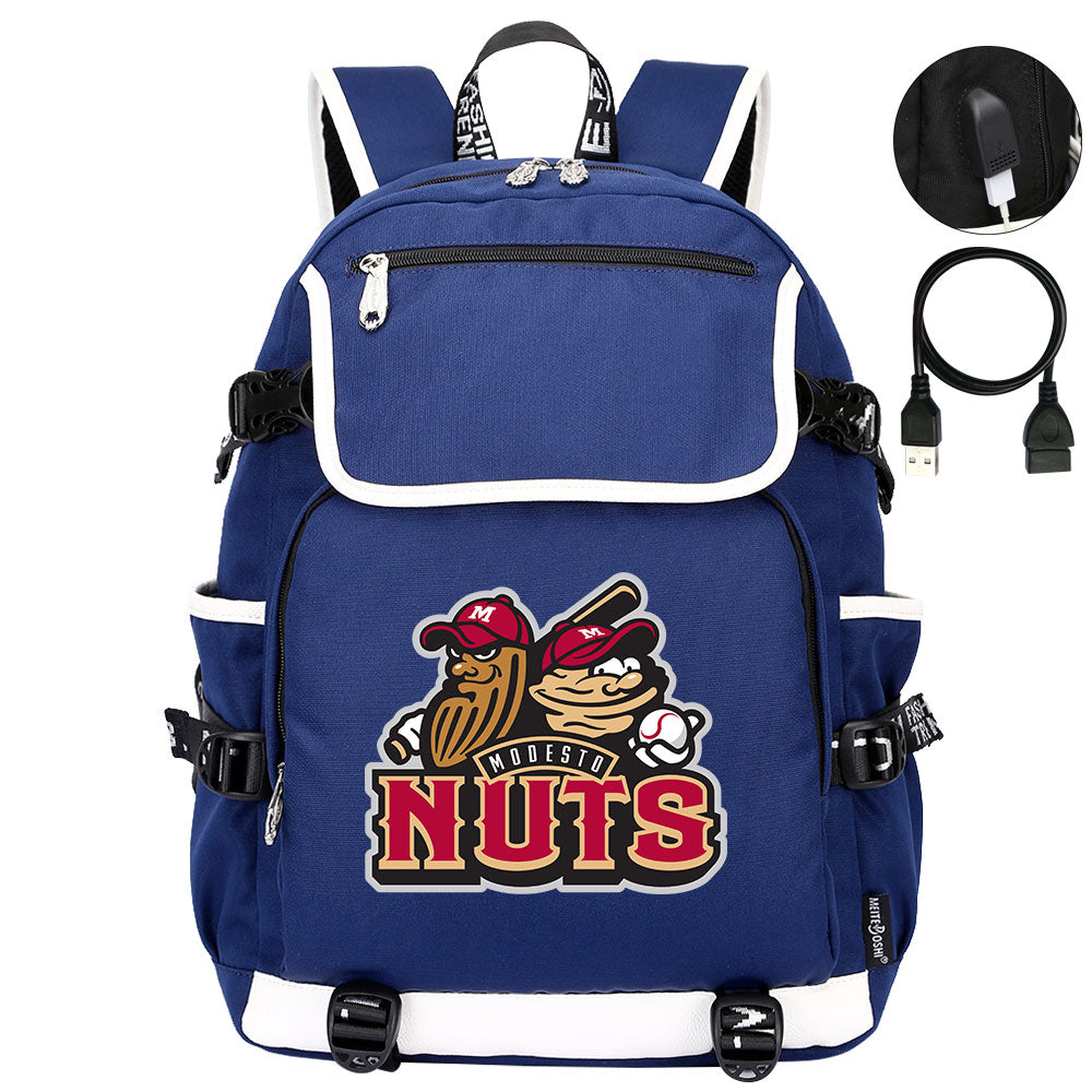 Modesto Nuts Backpack School Notebook Travel Bags