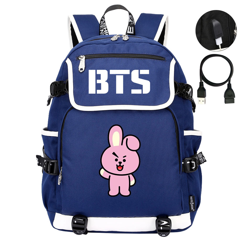 BTS Cooky Backpack School Notebook Travel Bags