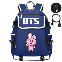BTS Cooky Backpack School Notebook Travel Bags
