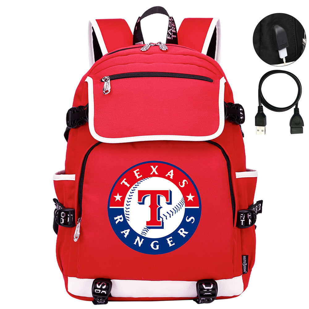 Texas Rangers Backpack School Notebook Travel Bags