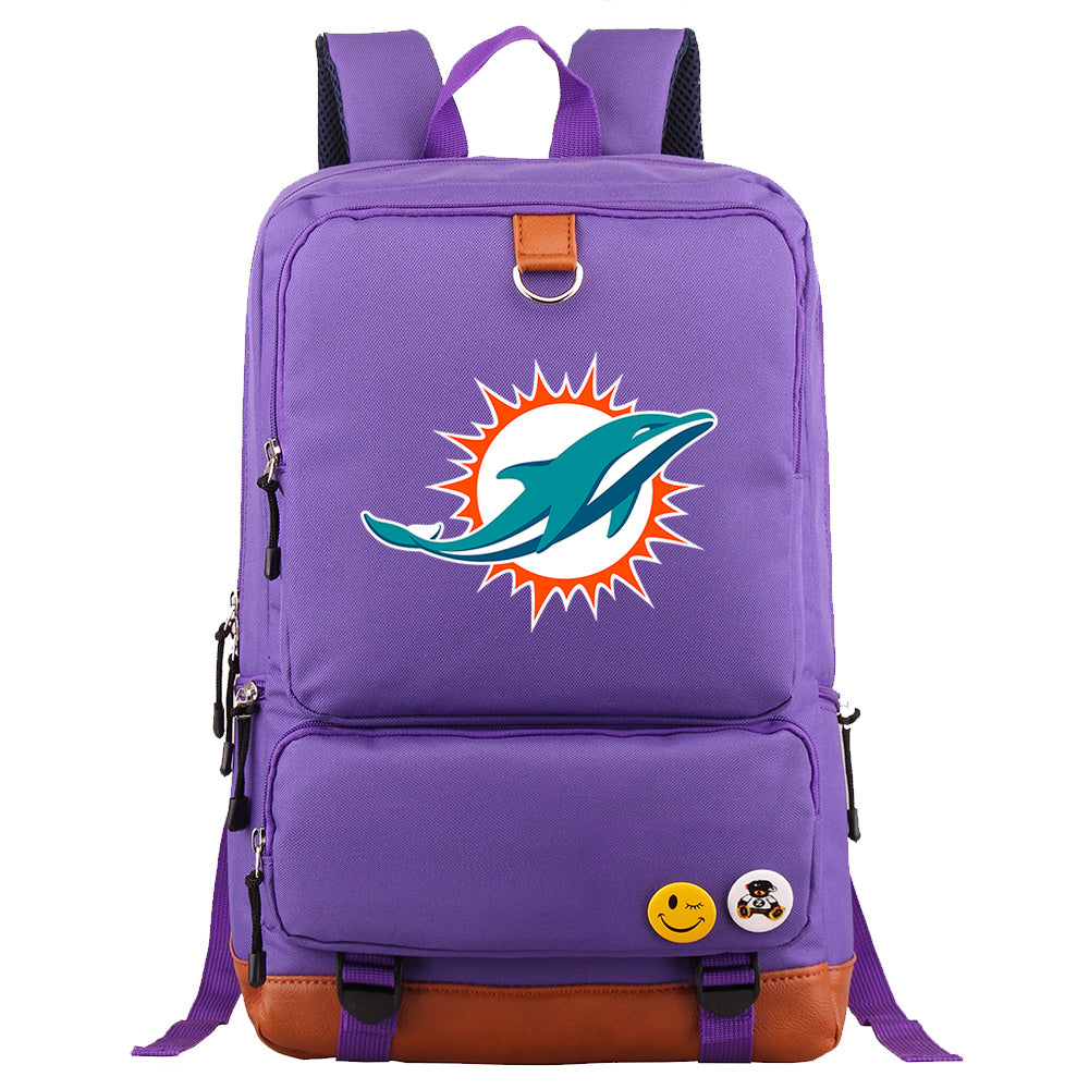 Miami Dolphins Football Team Rugby Proof Backpack NoteBook Laptop School Bag