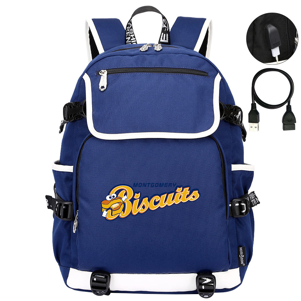 Montgomery Biscuits Backpack School Notebook Travel Bags
