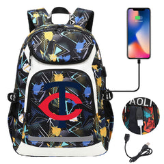 Minnesota Twins Backpack School Notebook Travel Bags With USB