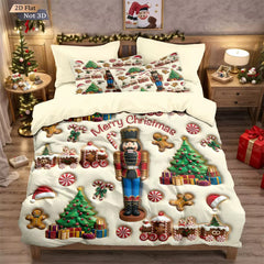 Gingerbread Man Bedding Set Duvet Cover Pillowcases Halloween Home Decor