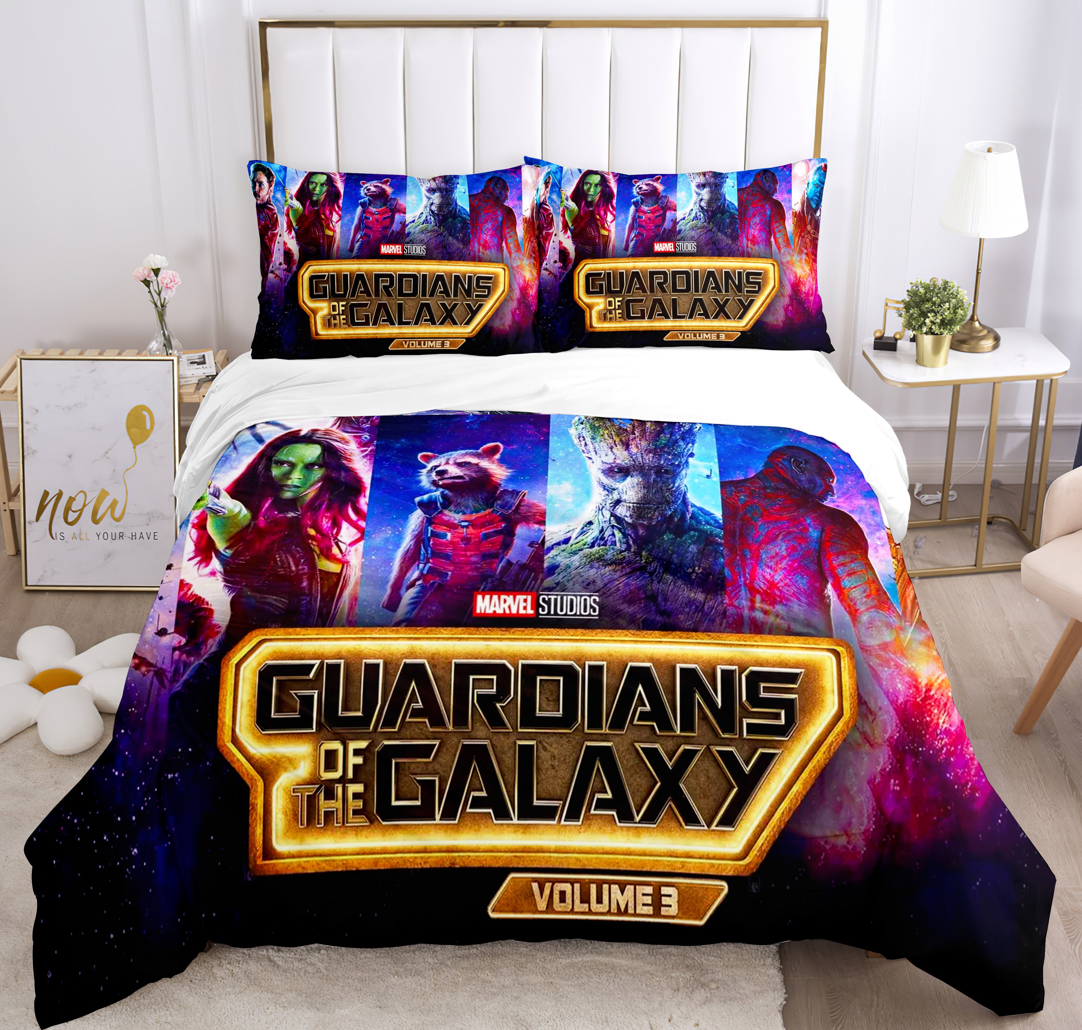 Guardians of the Galaxy Cosplay Bedding Set Duvet Cover Pillowcases Halloween Home Decor
