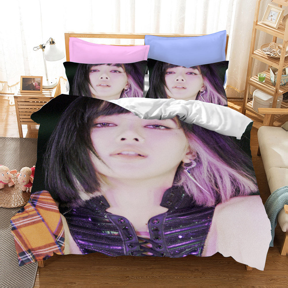 Blackpink Lisa Cosplay Bedding Set Duvet Cover Pillowcases Halloween Home Decor